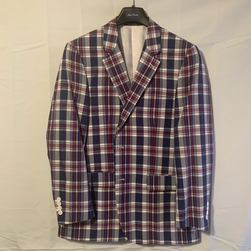 Alan Flusser Plaid Sports Blazer Size 42R
